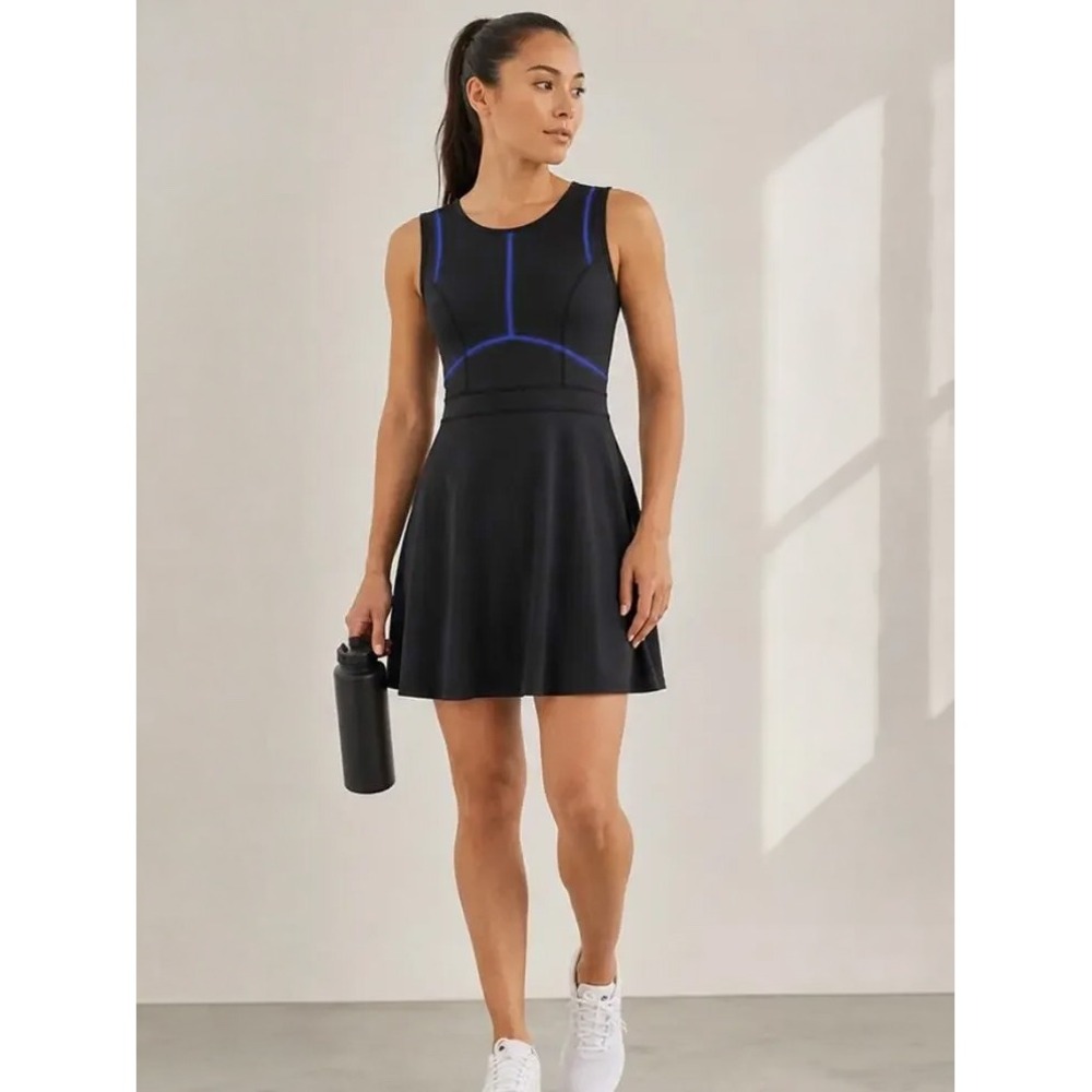 Title Nine Dream Dress Black Fit & Flare Sleeveless Sporty Mini Dress Small